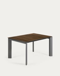 Επεκτεινόμενο τραπέζι Axis, πορσελάνη Iron Corten, ανθρακί ατσάλινα πόδια,140(200)εκ