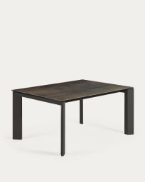 Axis porcelain extendable table in Iron Moss finish with anthracite steel legs 160 (220)cm