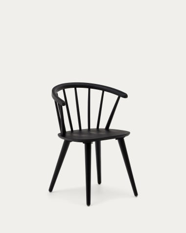 Trise Stuhl DM und massives Kautschukholz schwarz lackiert