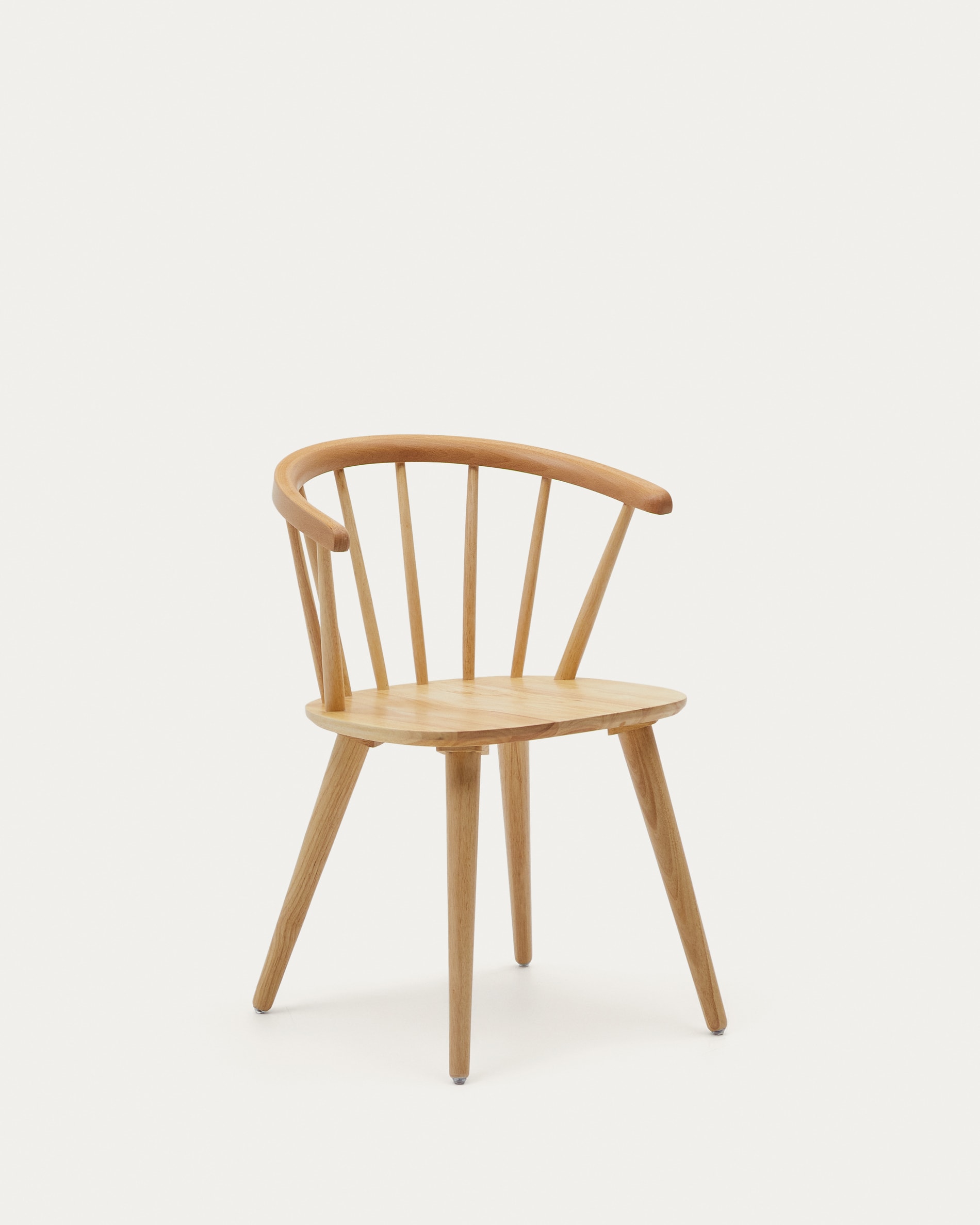 Chaise scandinave design bois et tissu à dossier en demi cercle