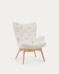 Kody armchair with shearling and solid ash legs