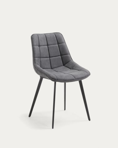 Grey synthetic leather Adam chair