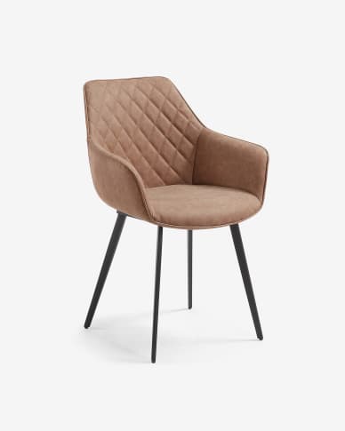 Amira armchair legs epoxy seat PU distressed oxid brown
