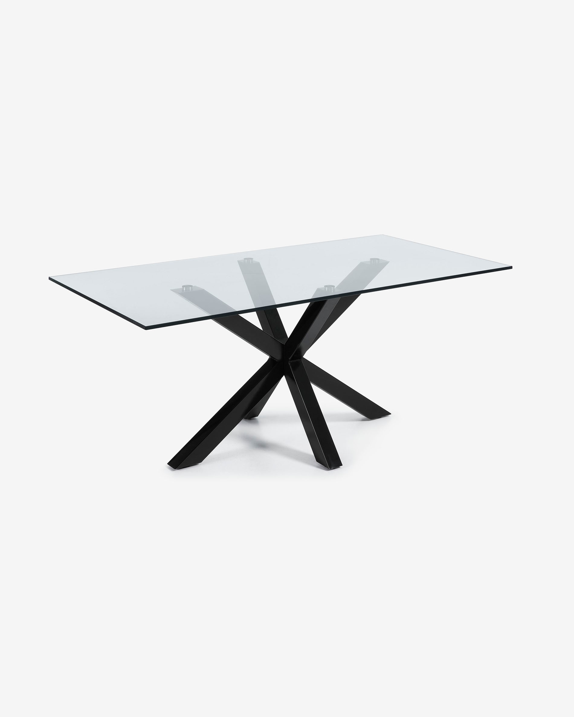 Argo table 150 x 90 cm epoxy black and transparent glass | Kave Home