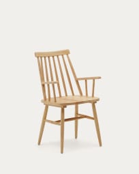Tressia Stuhl mit Armlehnen DM und massives Kautschukholz lackiert natur