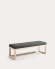 Loya solid beech wood bench in black, 128 cm
