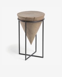 Rawra solid acacia wood and steel side table, Ø 31 cm