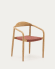 Krzesło sztaplowane Nina z litego drewna akacjowego i liny terakotowej FSC 100%