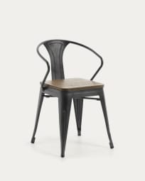 Malira steel chair with solid bamboo