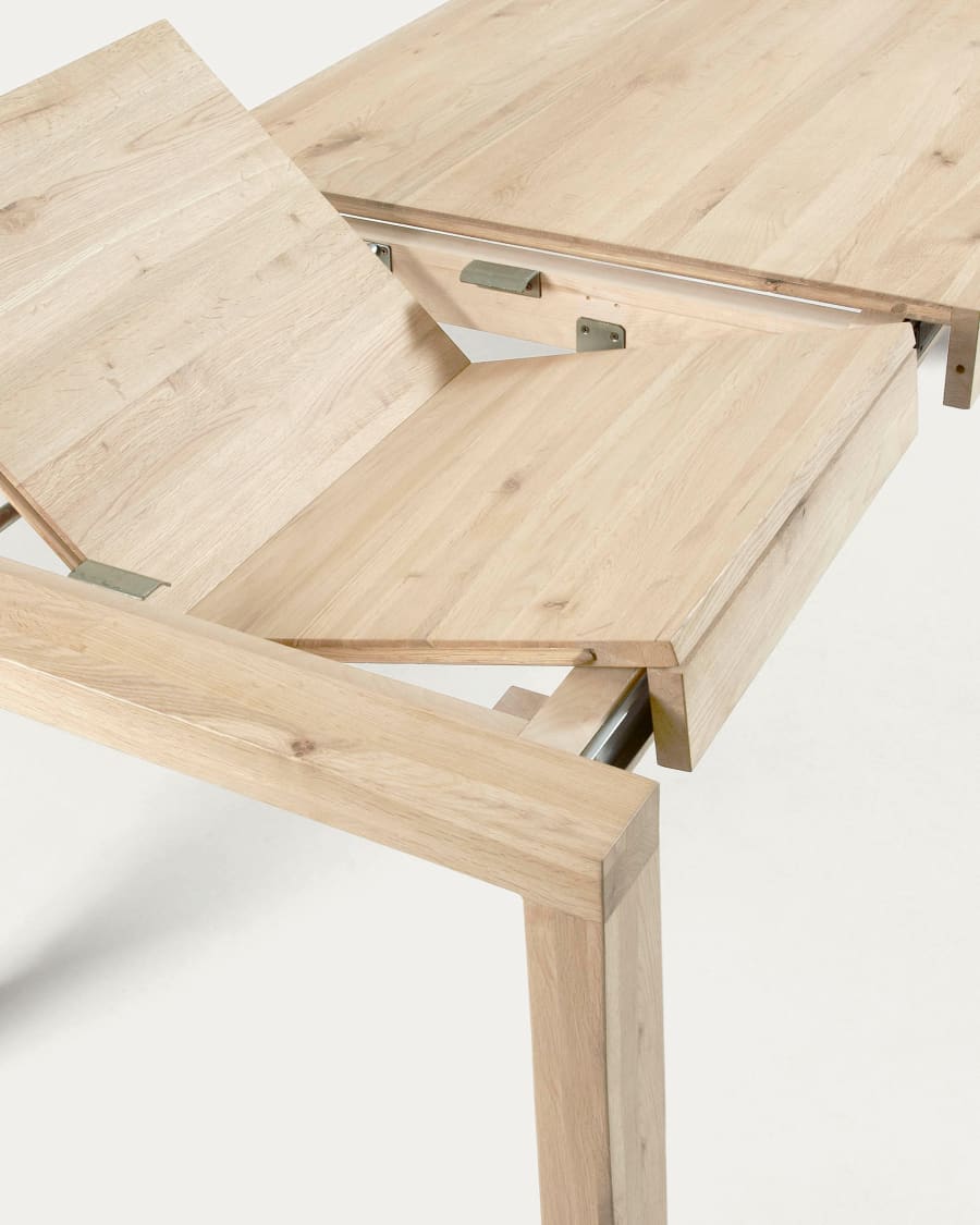 Deuk dynamisch rol Briva uitschuifbare tafel in eikenfineer met witgewassen afwerking 200  (280) x 100 cm | Kave Home