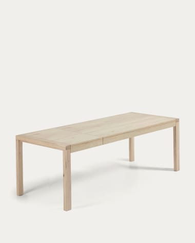Briva extendable table with a whitewashed oak wood veneer finish, 200 (280) x 100 cm