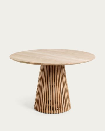 Table ronde Jeanette bois massif de teck Ø 120 cm
