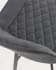 Adela faux leather stool in dark grey, with steel legs in a black finish, height 66 cm