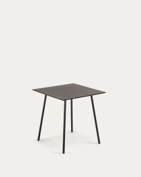 Table Mathis fibrociment avec pieds en acier finition noire 75 x 75 cm