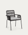 Samanta chair made from black cord and galvanised steel legs.