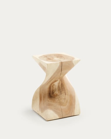 Mesa de apoio Hakon de madeira maciça de mungur 30 x 30 cm