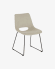 Zahara beige corduroy chair with steel legs with black finish