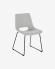 Zahara light grey chair with steel legs with black finish