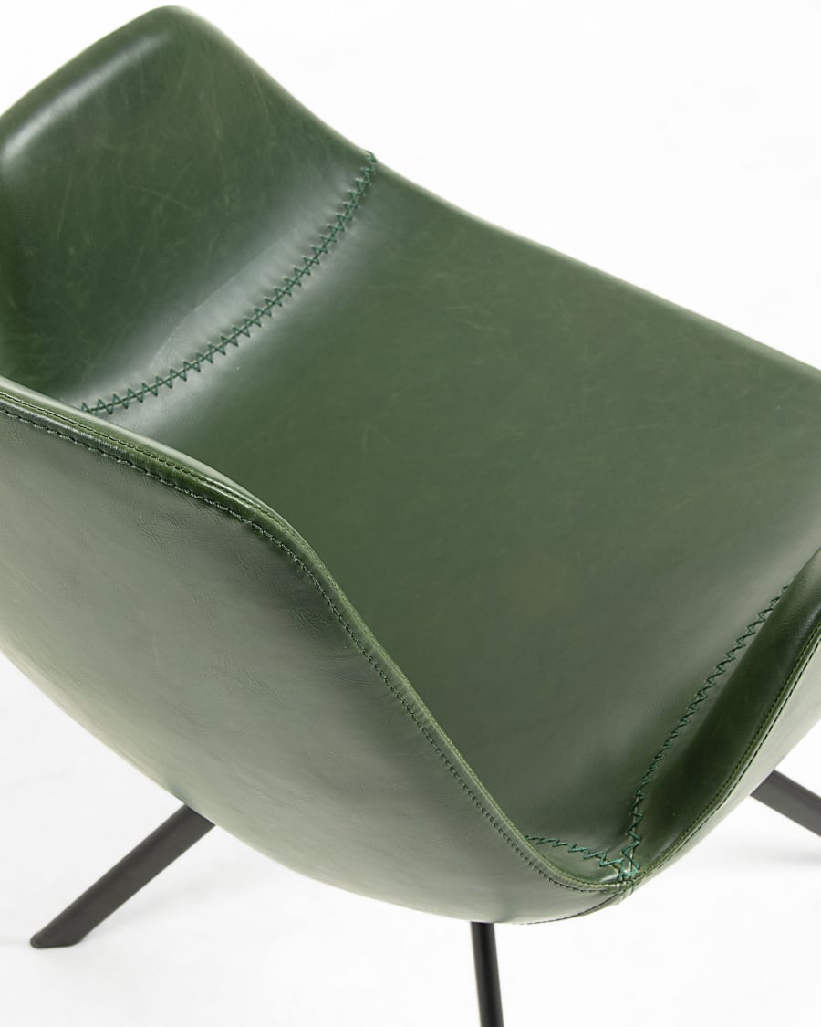 yolanda stuhl aus leder grün | kave home®