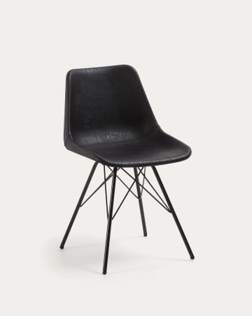 Lionela faux leather chair in black