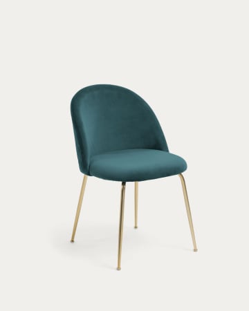 Chaise Ivonne velours turquoise
