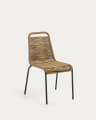 Lambton stackable chair in brown rope and steel with black finish