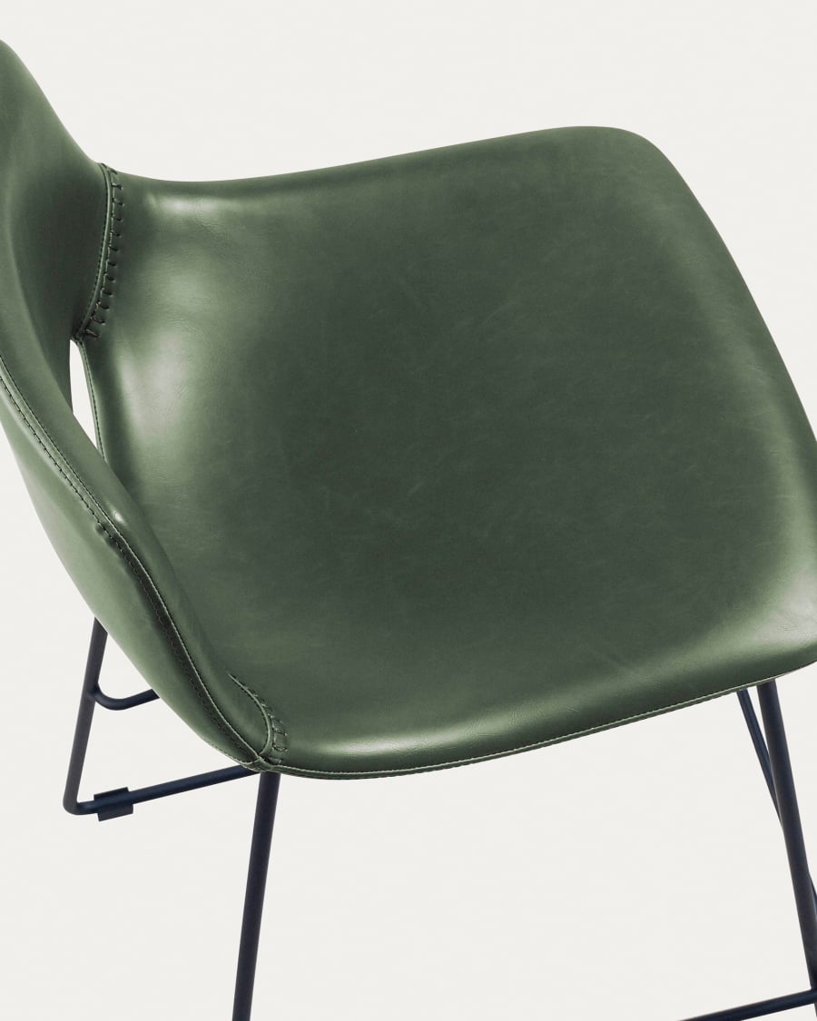 Sgabello Zahara in pelle sintetica verde altezza 65 cm