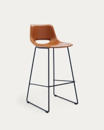 Brown synthetic leather Zahara barstool height 76 cm