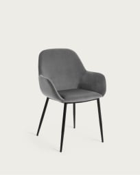 Konna Stuhl aus grauem Samt