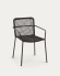 Ellen stackable chair in black cord with galvanised steel