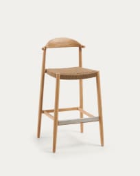 Nina stool in solid acacia wood height 76 cm