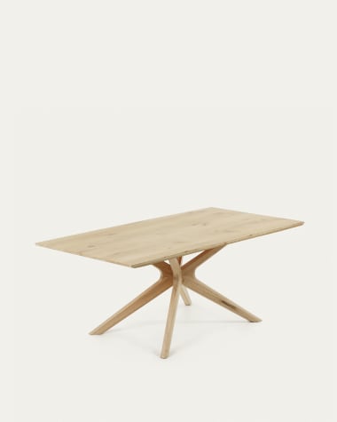 Table Armande en contreplaqué de chêne avec finition blanchie 180 x 90 cm