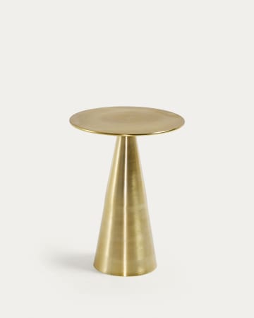 Stolik pomocniczy Rhet z metalu ze złotym wykończeniem Ø 39 cm