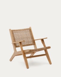 Grignoon armchair in solid acacia wood and woven synthetic rattan FSC 100%