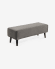 Grey velvet Dyla bench 111 cm