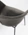 Chaise Yvette velours gris avec pieds en acier finition noire