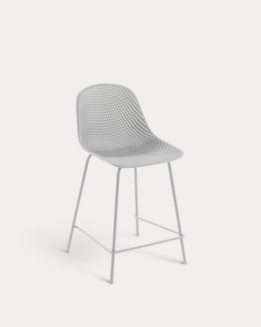 Quinby outdoor stool in white, height 65 cm