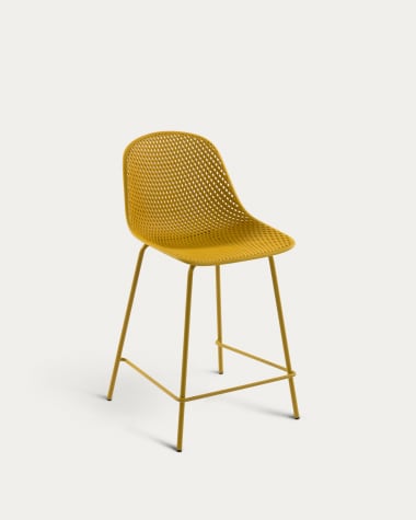 Quinby outdoor stool in yellow, height 65 cm