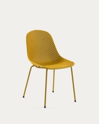 Quinby outdoor dining chair in yellow