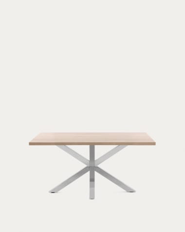 Argo tafel 160 cm natuurlijke melamine roestvrij benen