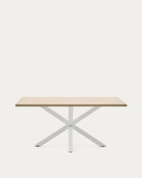 Argo Tisch 160 x 100 cm mit Melamin natur und weißen Stahlbeinen
