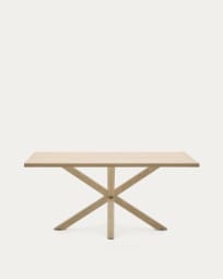 Table Argo 160 x 100 cm mélamine finition naturelle et pieds en acier effet bois