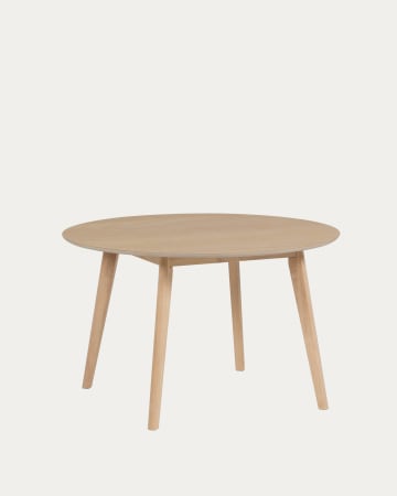 Stół okrągły Batilde lite drewno kauczukowe z fornirem jesionowym Ø 120 cm