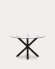 Στρογγυλό τραπέζι Full Argo γυαλί και μαύρα ατσάλινα πόδια, Ø 119 εκ