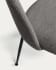 Silla Mahalia gris oscuro y patas de acero acabado pintado negro