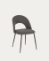 Καρέκλα Mahalia, σκούρο γκρι και ατσάλινα πόδια σε μαύρο φινιρίσμα