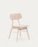 Καρέκλα Selia, μασίφ ξύλο καουτσούκ και καπλαμάς δρυός με επένδυση σε ανοιχτό γκρι