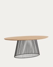 Leska Tisch 200 x 110 cm aus massivem Mangoholz und schwarzen Stahlbeinen