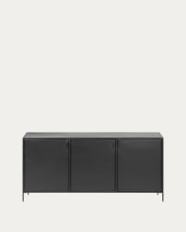 Shantay metal sideboard in a painted black finish with 3 doors, 160 x 72 cm