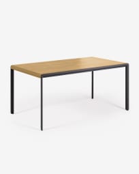 Nadyria extendable table with oak veneer and steel legs 160 (200) x 90 cm